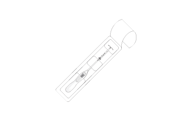 Illustration how to open the Kyleena (levonorgestrel-releasing intrauterine system) 19.5 mg IUD T-body and inserter package.